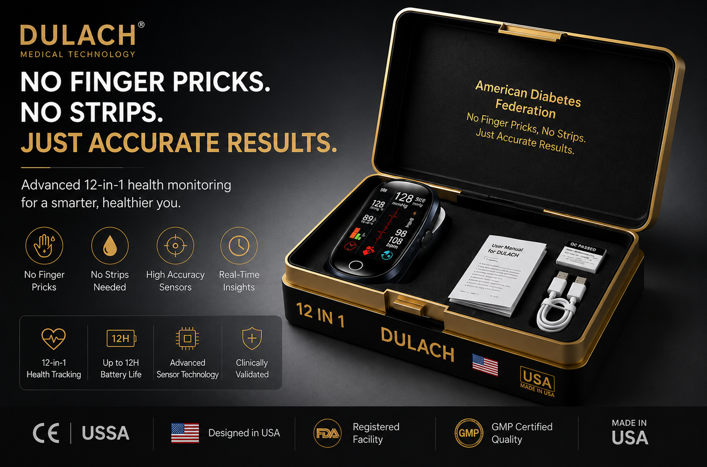 🔥Final 2 Hours – Limited Stock Left🏆DULACH™ Non-Invasive Smart Blood Sugar Tracking Device 99.9% Accuracy (Mayo Clinic Recommended)