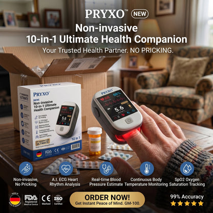 🔥 Final 3 Hour – Limited Stock Left 🏆 Pryxo™ Gen 2 10-in-1 Smart Blood Health Monitor | 10 Health Reports | No Finger Pricks Ever Again