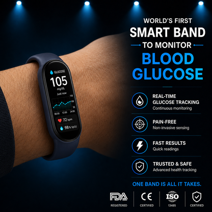 🔥80% OFF Launch Offer 🏆 2026 Pryxo™ M9 Non-Invasive Smart Band 📈12 health reports - No-Prick