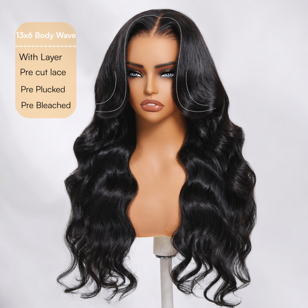 🔥Final 3 Hours: 50%OFF🔥Body Wave 13x4 Lace Frontal Wig Human Hair Pre Plucked Pre Bleached 180% Density Beginner Friendly